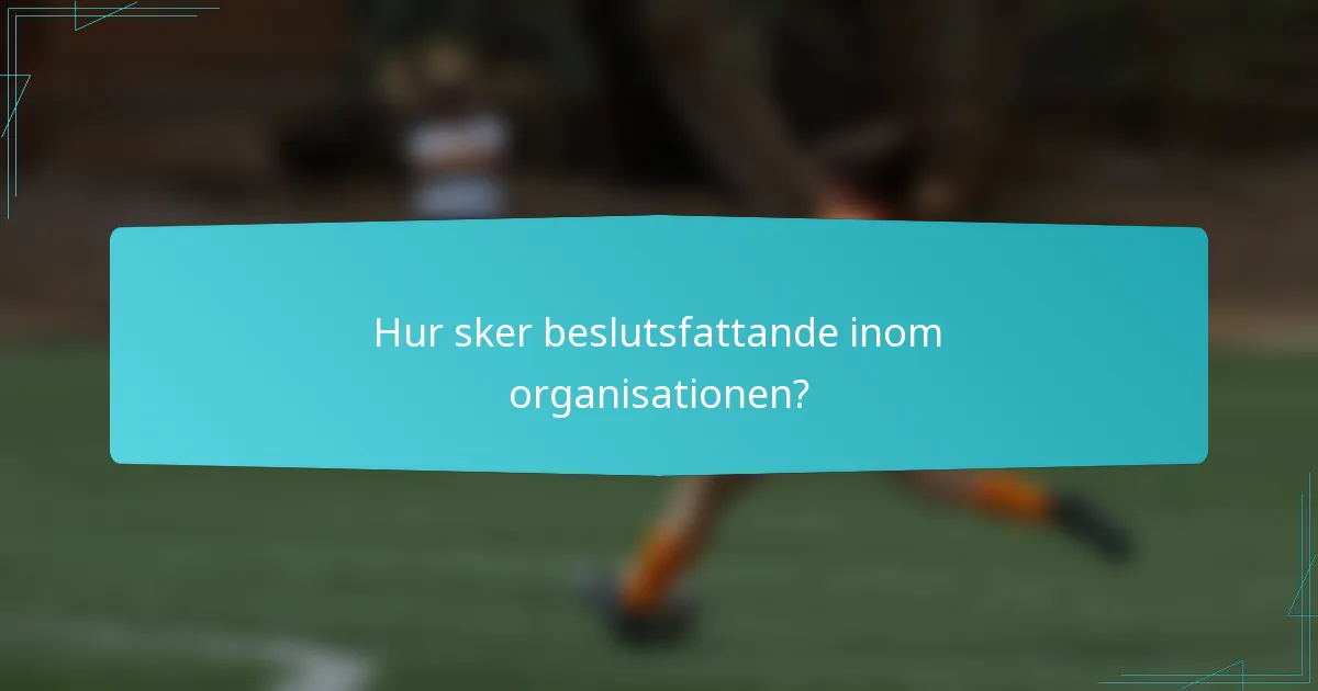Hur sker beslutsfattande inom organisationen?